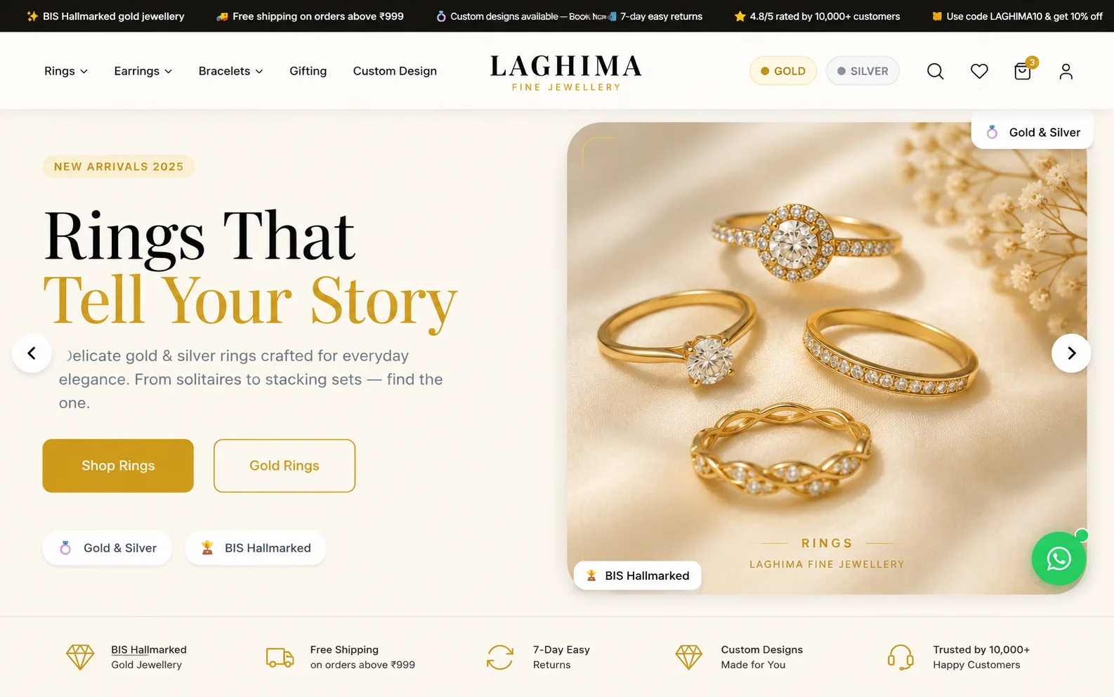 Laghima Jewelry website